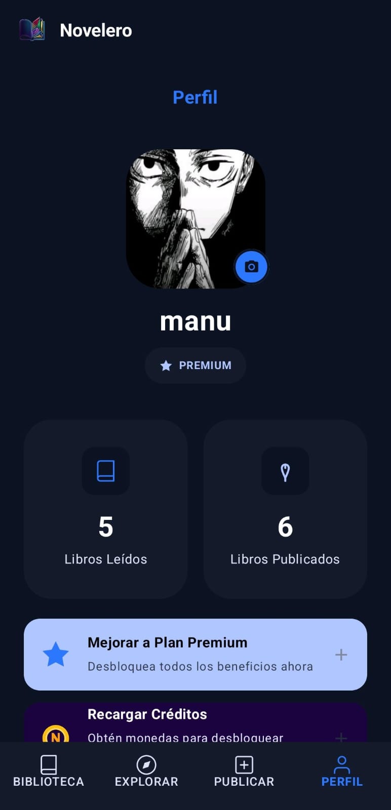 Perfil de Usuario Novelero